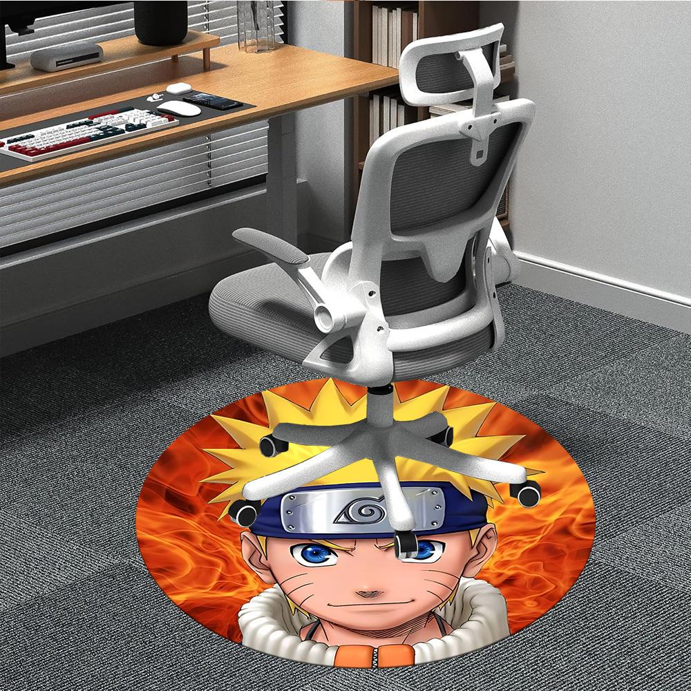 1PC Naruto Office Round Rug, Non-slip, Soft and Durable Office Rug for Interior Decoration, Perfect for Office yy250915043