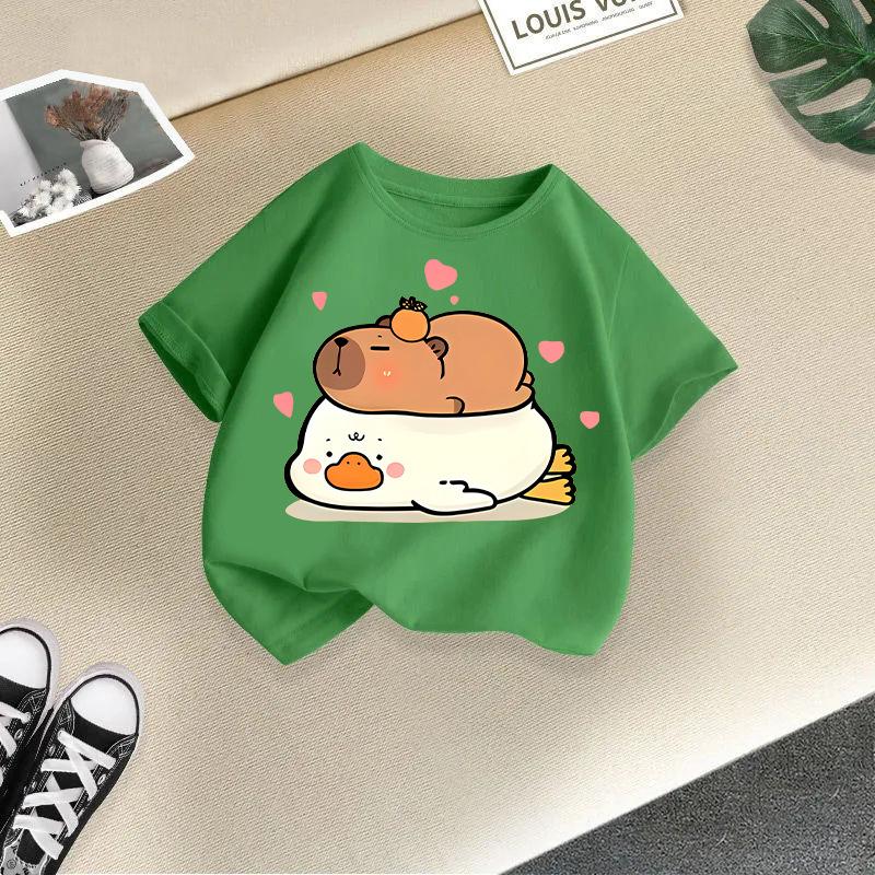 Children's Casual Short-sleeved T-shirt - Summer Boys' And Girls' Loose Capri Ballo T-shirt