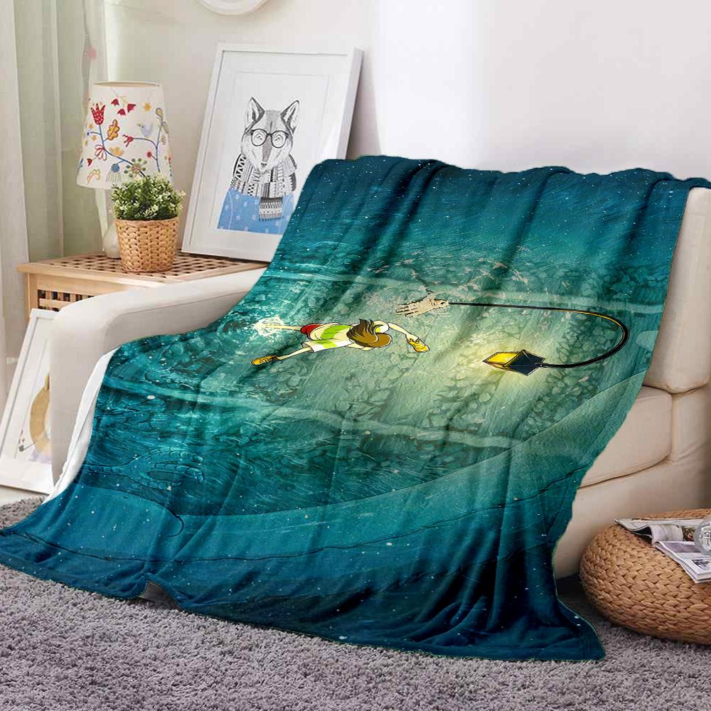 Underwater Adventure Flannel Blanket Throw Blanket Soft Warm Sofa Bed Camping Car home Decor Unique Christmas Gift C9302586