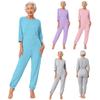 Женский адаптивный комбинезон для пожилых людей, с двойной молнией сзади на штанинах, с длинными рукавами и длинными брюками, комбинезон для ухода, одежда для особых потребностей