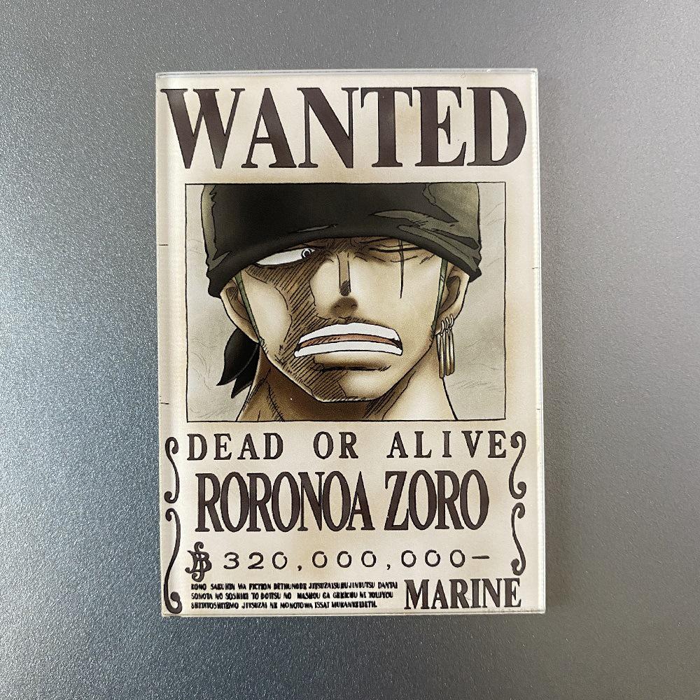 Creative One Piece Wanted Poster Magnet - Anime Cartoon Fridge Decor & Message Sticker