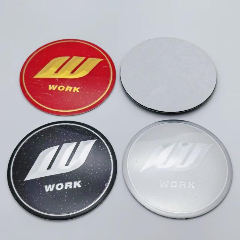 4pcs/Set 45mm 48.5mm 56mm 65mm W Work Logo Emblem Badge Car Stickers Car Wheel Center Caps Rim Hub Cover Hubcap Car Accessories