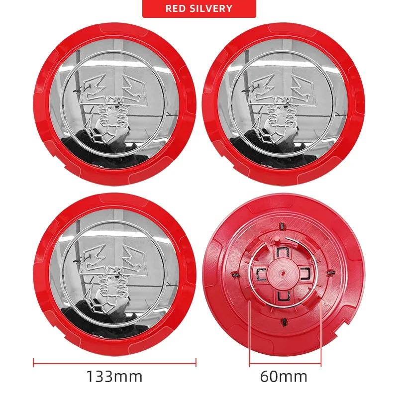 4pcs 133mm Car Wheel Center Hub Caps Emblem Badge for Fiat Abarth 500 500X Marea Multipla Punto Scorpion Ducato Goods Styling V9