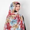 Luxury Brand Designer Scarf Vintage Blue Floral Print Scarf for Women Autumn Winter Scarves Neck Warmer Printed Hijab