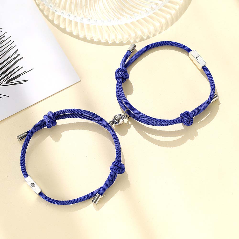 Simple Men Women Friendship Gifts Braided Rope Magnet Bracelet Fashion Jewelry Couple Bracelets