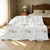 Thick Floral Flannel Throw Blanket Warm & Soft, Cozy for Home & Guest Room Spare, Perfect for Halloween & Christmas, Single Size for Relax