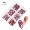 Nail Art Flat Bottom Diamond Mixed Color Champagne 6 Grid Mixed Batch Nail Diy Jewelry Sticker Diamond Nail Art Jewelry