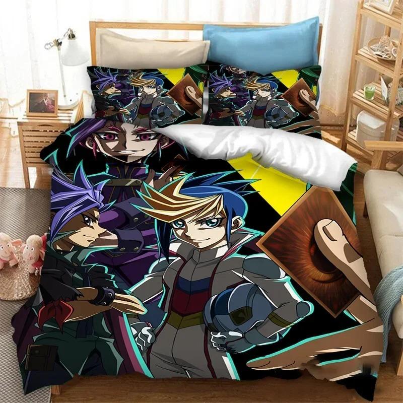 3D Printed Anime Yu Gi Oh Duel Bedding Set 3D Printed Suitable for Bedroom Duvet Cover Set With Pillowcases Kids Home Textile