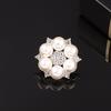 Rhinestone Pearl Flower Brooch Shawl Pin for Women