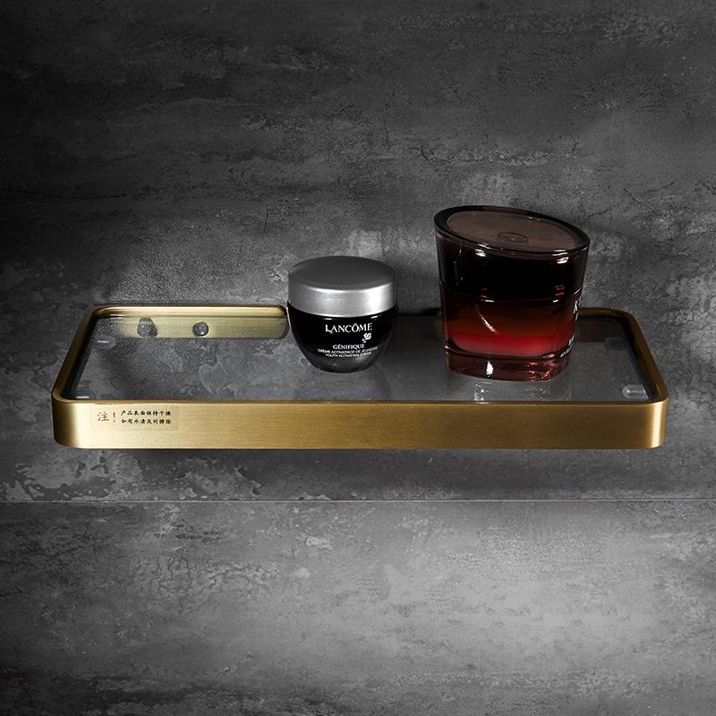 Black Marble Wall Mounted Bathroom Shelf Brass Gold Shower Dresser Storage Rack Bathroom Shelving Bathroom Accessories