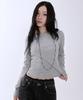 Серая футболка с длинным рукавом и термоаппликацией с буквами Leoninghai L/S Tee