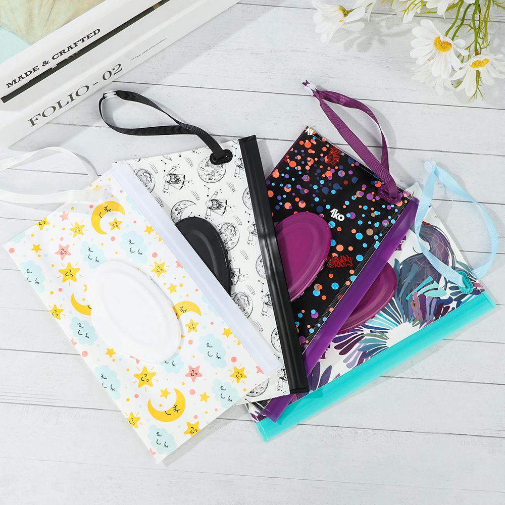 Case Portable Snap-Strap Baby Product Tissue Box Wet Wipes Bag Stroller Accessories Cosmetic Pouch