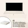 Upholstered Bed, Double Bed, Hydraulic Function Bed, Bed with Slatted Frame and Large Storage Space, Upholstered Headboard, Beige Bouclé, 160 x 200