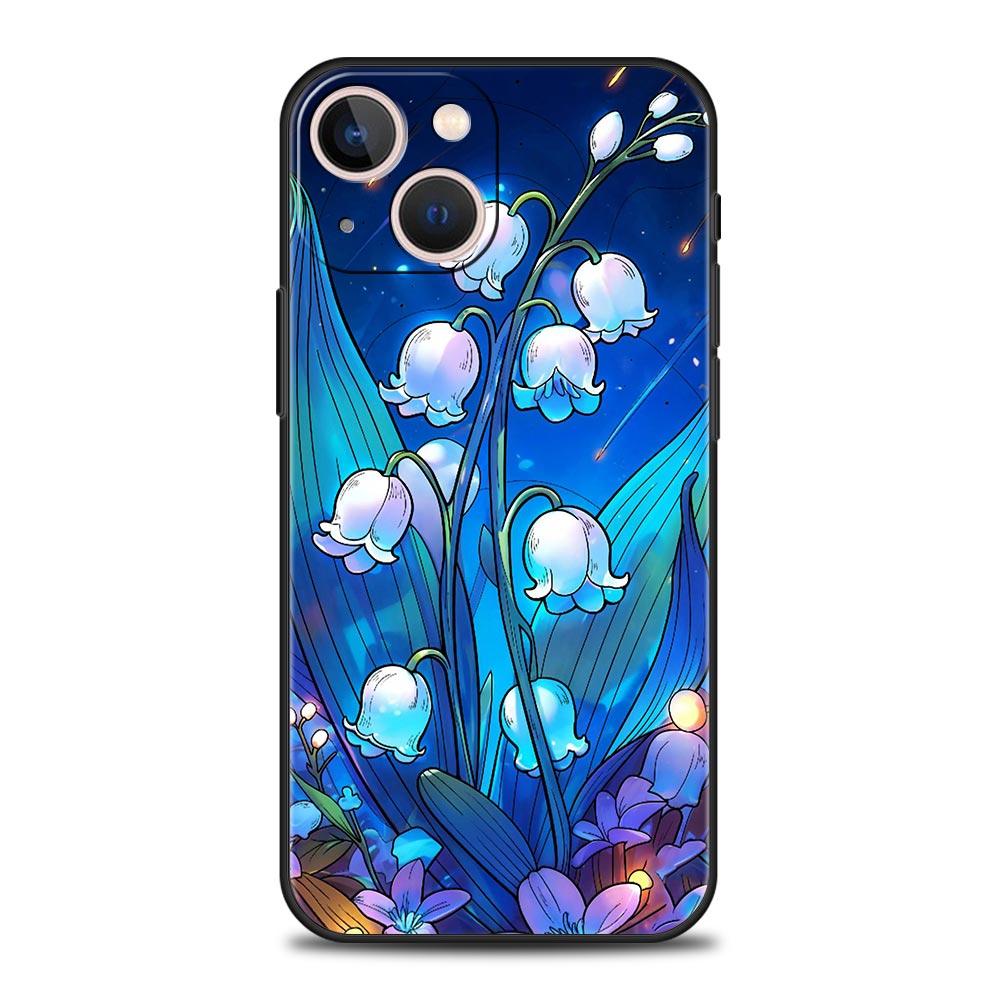 Прозрачный цветочный чехол-бампер Ландыш для iPhone 17 16 15 14 13 12 Pro Max 11 Pro Max 17 AIR Plus Мягкий ТПУ Корпус Сумки