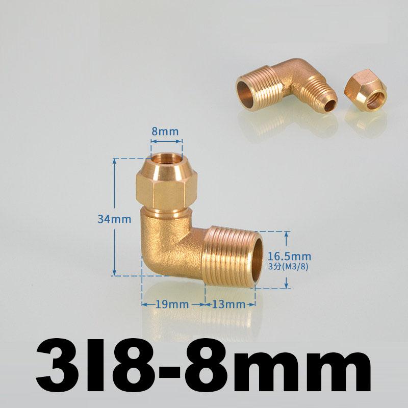 Brass Male Thread Flare Connector 1/4" 3/8" 1/2" BSP 90° Elbow 6mm 8mm 10mm Refrigeration Aircon Fitting