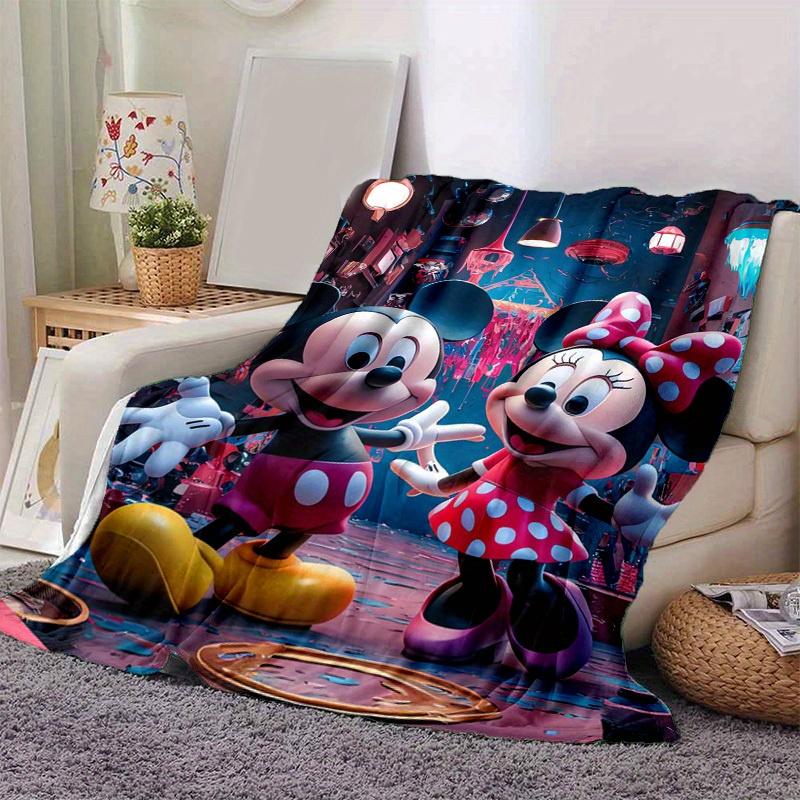 1PC Mickey & Minnie Mouse Cartoon Blanket, Seasonal Universal, Home Decoration, Throw Blanket, Soft Flannel Throw Blanket, Versatile & Cozy