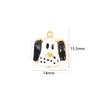 2pcs 304 Stainless Steel Cute Dog Charms 18K Gold Plated Multicolor Enamel Pendants For DIY Necklace Bracelet Jewelry Making