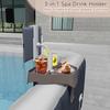 3-In-1 Phone Holder with Cup Holder Adjustable Outdoor Spas Hot Tub Inflatable Pools Phone Stand Drink Beverage Holder Snake Tray Table Pool Accessory