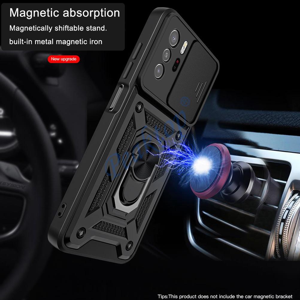 Slide Camera Protector Shockproof Armor Ring Case For Xiaomi Redmi Note 11 Pro Plus POCO M4 10 10S 10T 11T X3 X4 M3 GT NFC