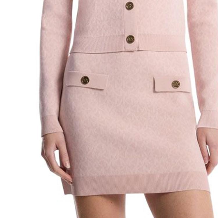 Michael Kors Женский вязаный кардиган с круглым вырезом и цветочным узором Ss25 Светло-розовый JS5616VHHZ-108