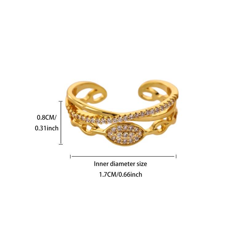 Full diamond ring Fashion temperament Open zircon group setting Luxury diamond ring