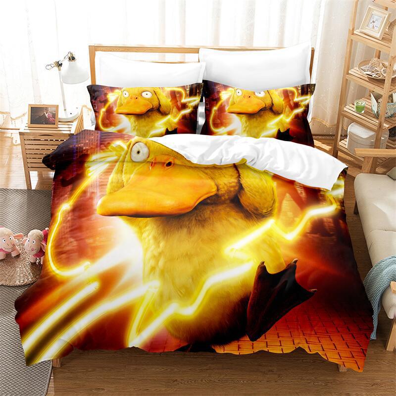 Cartoon Animation Digital Printing Bedding Quilt Cover Microfiber Polyester Cotton Three-Piece Set