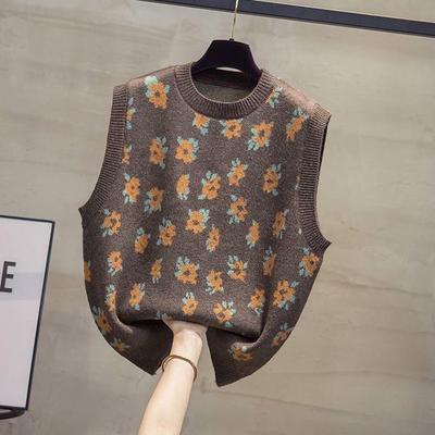 Жилет женский хлопковый осенне-зимний без рукавов, вязаный свитер жилет оверсайз, утолщенный повседневный жилет