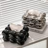 Useful Tissue Box Holder Decorative Dust-proof Ceramics Marshmallow Shape Napkin Holder Box