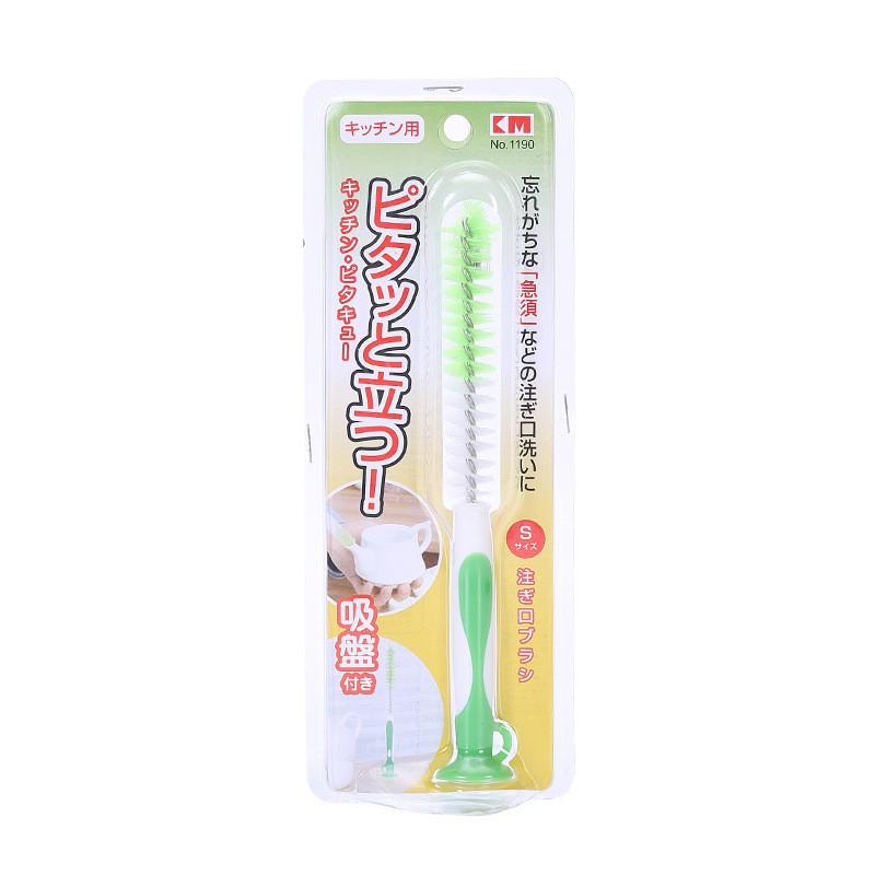 Kitchen Spout Cleaning Brush With Plastic Handle And Suction Base