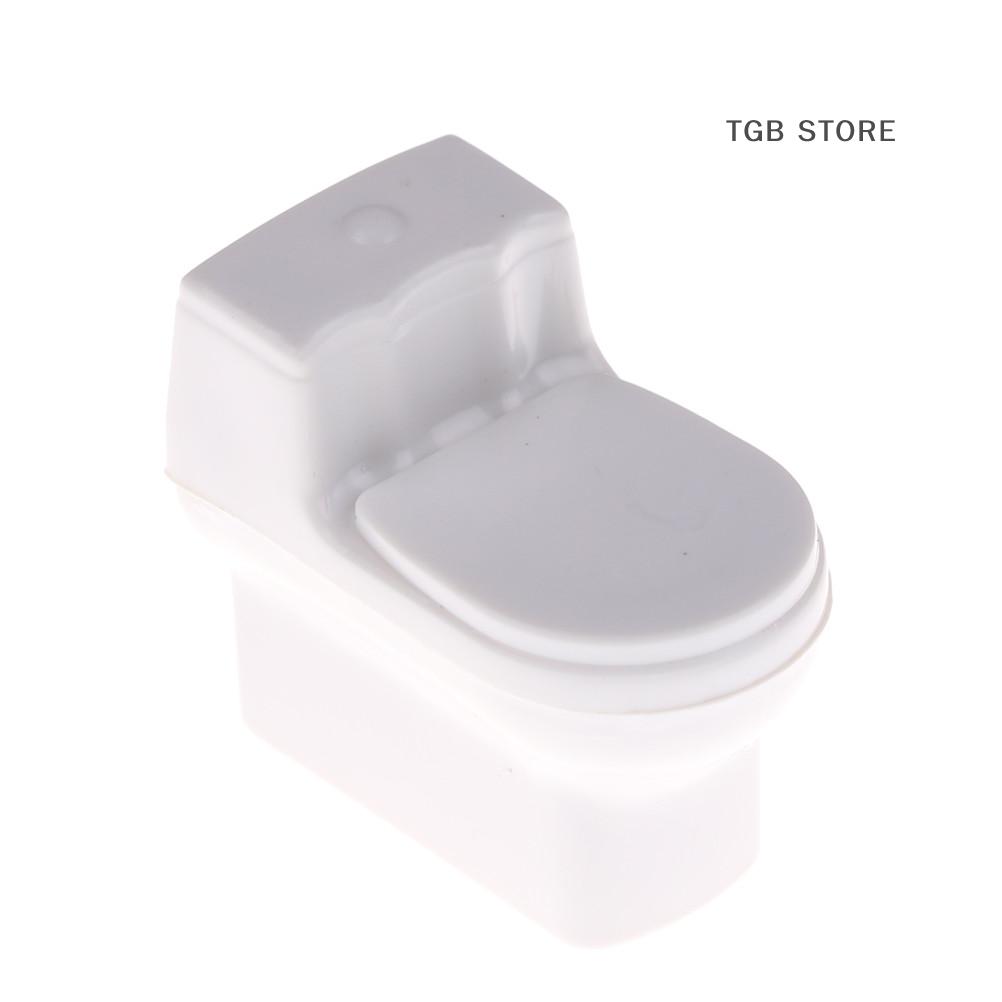 Dollhouse Miniature White Bathroom Toilet Model DIY Sand Table Landscape Scene Toys