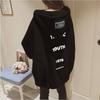 Women Spring/Autumn Casual Long Sleeve Sweatshirts Hip Hop Street Zipper Drawstring Hoodie Letter Print Jacket Gothic Harajuku Style Coats