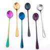 New Primary Color Dinnerware Coffee Spoon Tea Cafe Scoop Long Handle Spoons Flatware Coffee Drinking Tools Kitchen Accessory