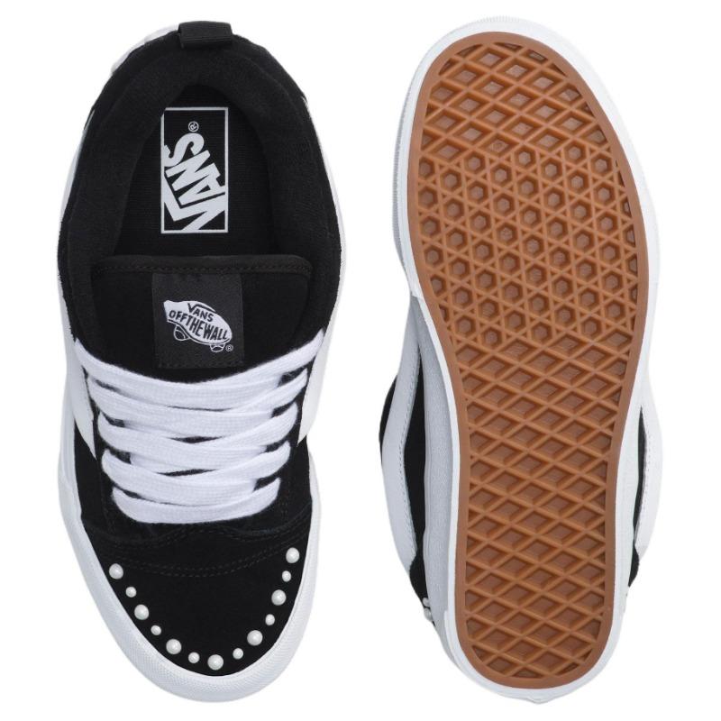 Vans Knu Skool унисекс классические поддерживающие американские ретро массивные низкие кеды для скейтбординга черные и белые VN000E9XBLA