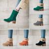 Winter Women's Shoes Thick Heel High Heel Snow Boots Two Wear Velvet Warm Women's Boots Medium Boots Cotton Shoes