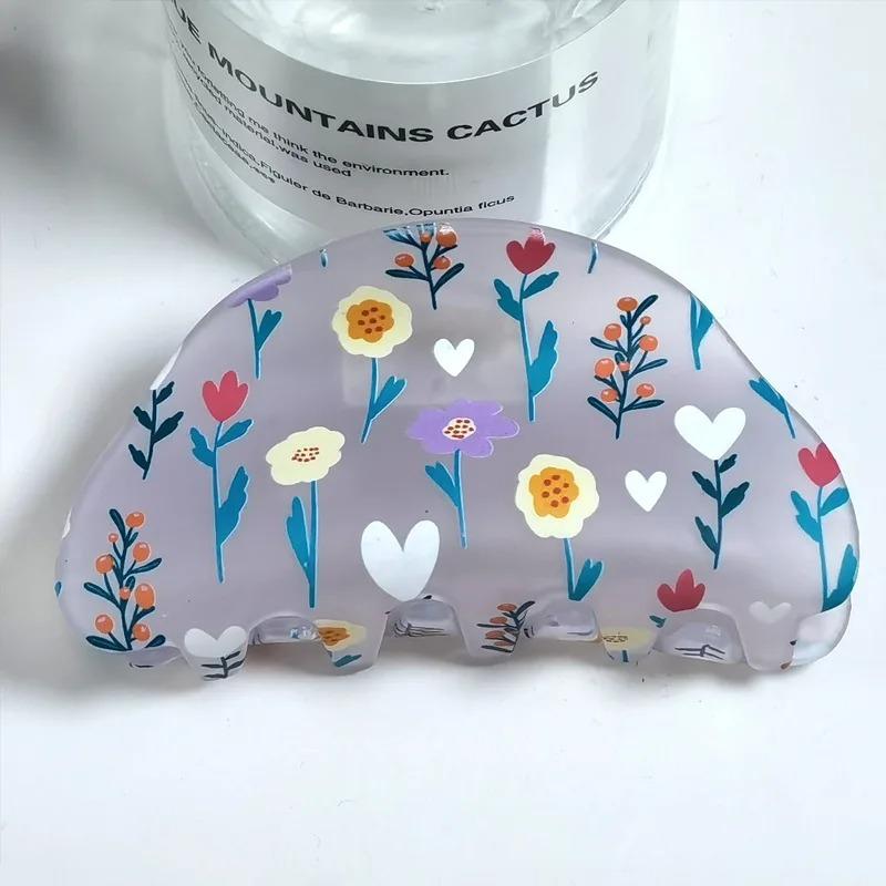 Модная заколка для волос с цветком, корейские темпераментные заколки для волос для женщин, красочная большая заколка для волос в форме акулы, женские аксессуары для волос