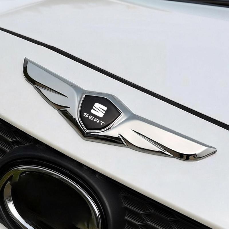 vhcr2 Fashion Wing Shape Zinc Alloy Sticker Car Metal Chromed Emblem Badge Sticker For Seat FR Leon Ibiza Altea Exe 5f Mk2 Mk3 Tarraco