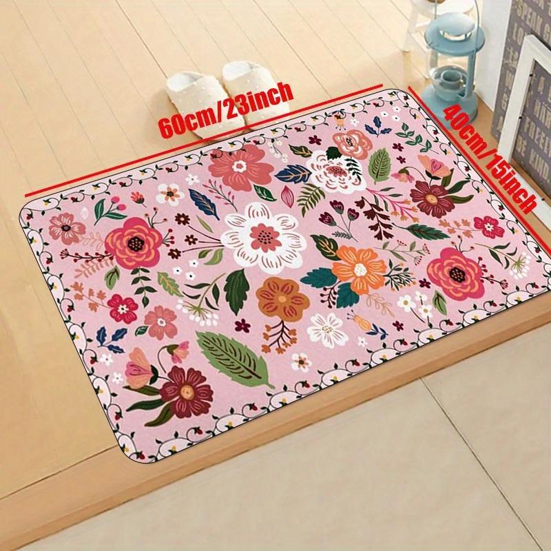1 шт. анти-усталостные кухонные коврики, шикарный цветочный принт, водонепроницаемый нескользящий толстый мягкий кухонный коврик, прочный, удобный стоячий коврик для кухни