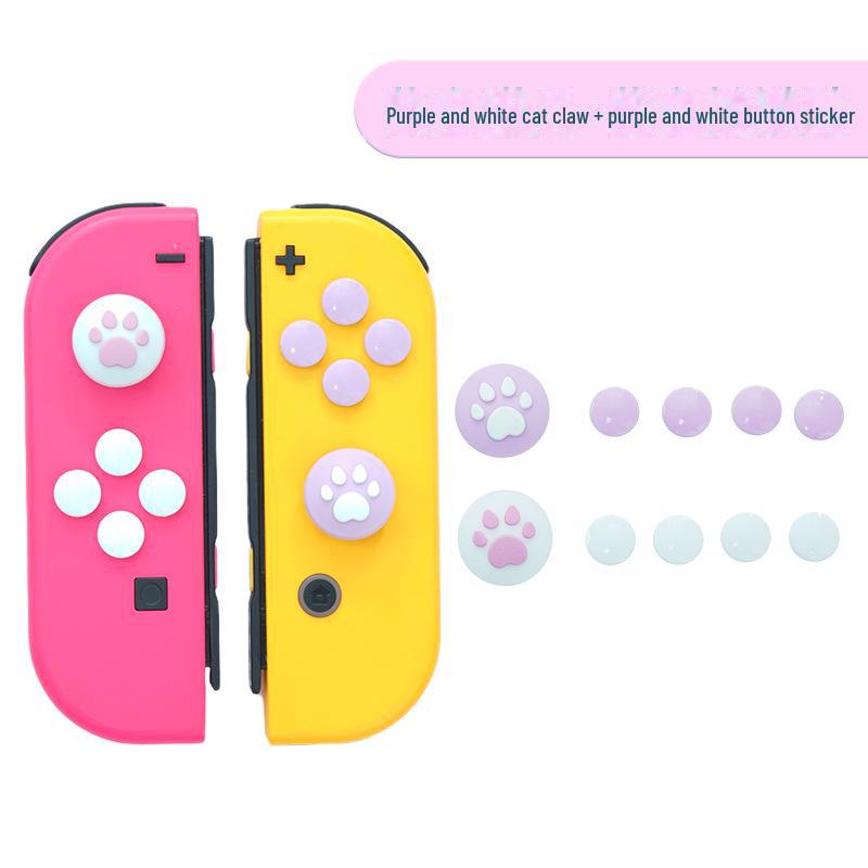 Наклейки Ajitomo в виде кошачьих лапок для стиков и кнопок Switch Joycon