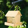 Wooden Bird Feeder Outside Hanging Wild Bird Feeder House Squirrel Proof Bird Feeder Mealworm