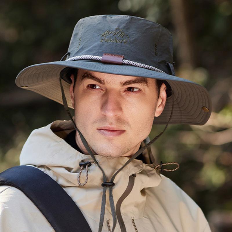 Мужская и женская шляпа-ведро с вышитыми буквами, ковбойская шляпа, панама, шляпа для сафари, охоты, походов, уличное солнцезащитное кепка