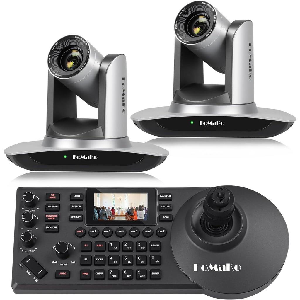 2024 FoMaKo HDMI PTZ Camera Bundle 20X Optical Zoom BH402 and Controller Keyboard PTZ Camera Kit Bundle