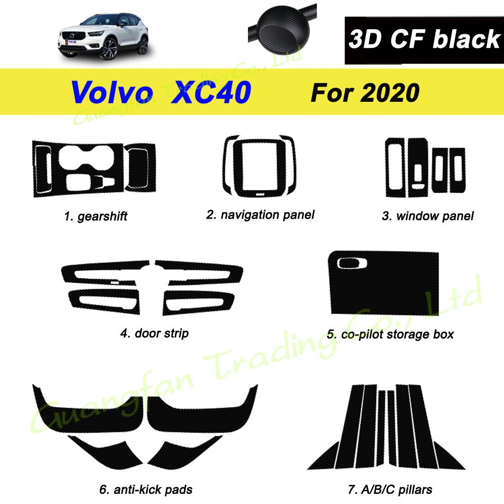 For Volvo XC40 Car-Styling 3D/5D Carbon Fiber Car Interior Center Console Color Molding Sticker Decals Parts Accessories