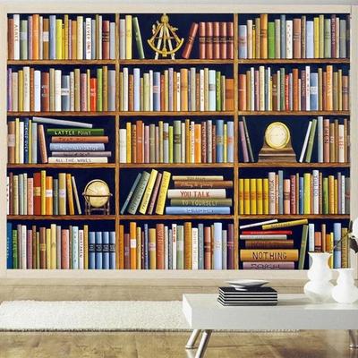 Обои 3D Ретро Книжная полка Гостиная Кабинет Фон Настенная роспись Декор Классические обои