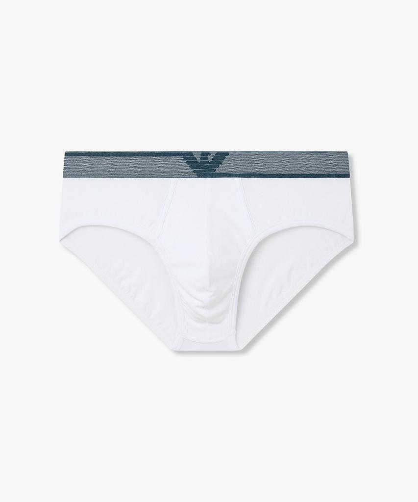 EMPORIO ARMANI UNDERWEAR Мужские Трусы с Полосой с Логотипом Большого Орла_Белый 0816111028