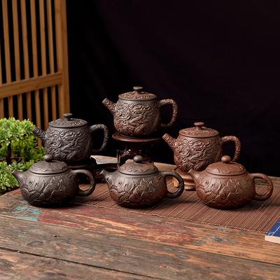 Фиолетовый керамический чайник Чайник Hanwa Чайник Xishi Большой цветок лотоса Домашний горшок из фиолетовой глины киноварь Бытовой набор для чая кунг-фу