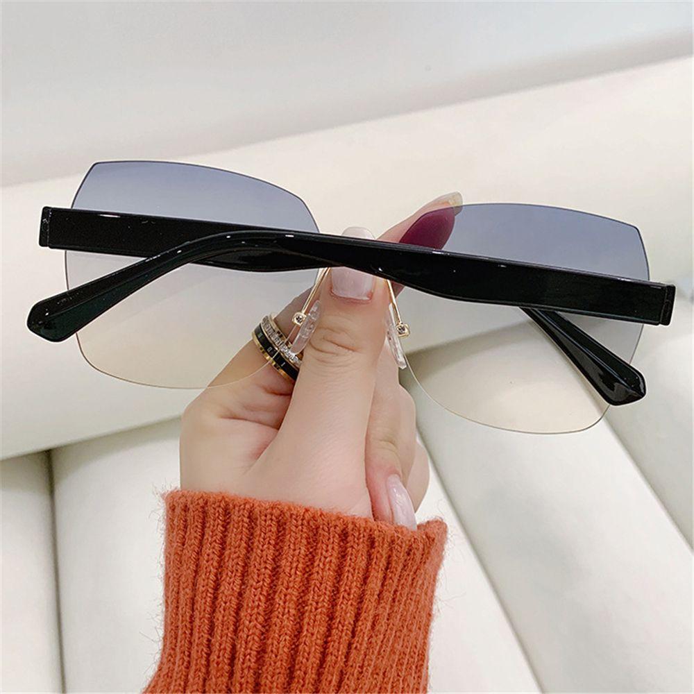 Ladies Eyeglasses Vintage Women Shades Frameless Sun Glasses Rimless Sunglasses Gradient Sunglasses