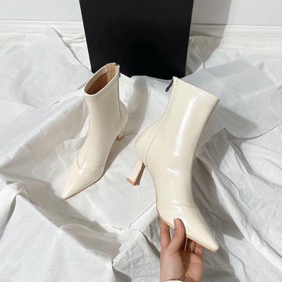 Модные женские ботильоны на высоком каблуке с острым носком, дизайнерские элегантные женские туфли-лодочки, новая зимняя роскошная нарядная обувь, челси ботильоны женские