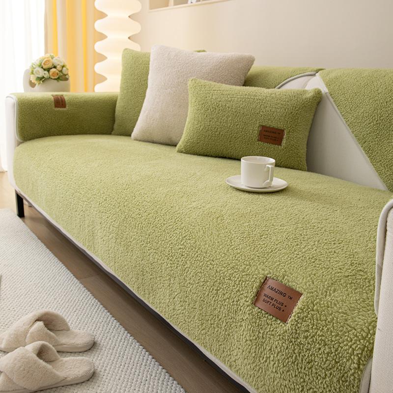 Шерстяной чехол для дивана, зимний теплый чехол для дивана для гостиной, плюшевое утолщенное нескользящее полотенце, удобная дышащая спинка, подлокотник