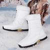 Ботильоны, женская зимняя обувь, сохраняющие тепло, нескользящие черные зимние ботинки, женские белые ботинки на шнуровке, большие размеры 42