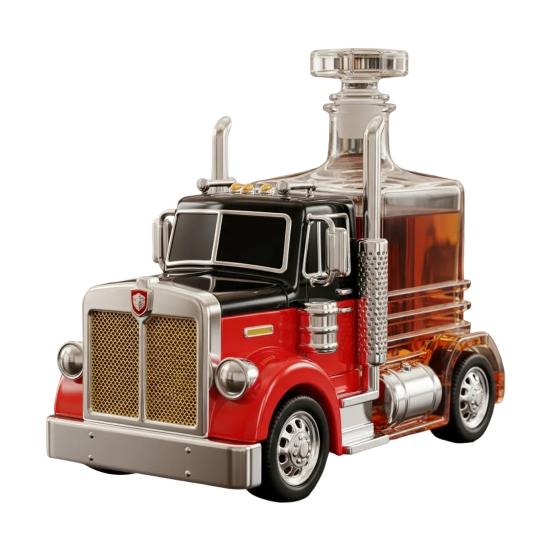 Декантер для виски в виде грузовика Уникальный стеклянный декантер для виски, бурбона, текилы, ликера Подарок для дальнобойщиков, любителей бурбона